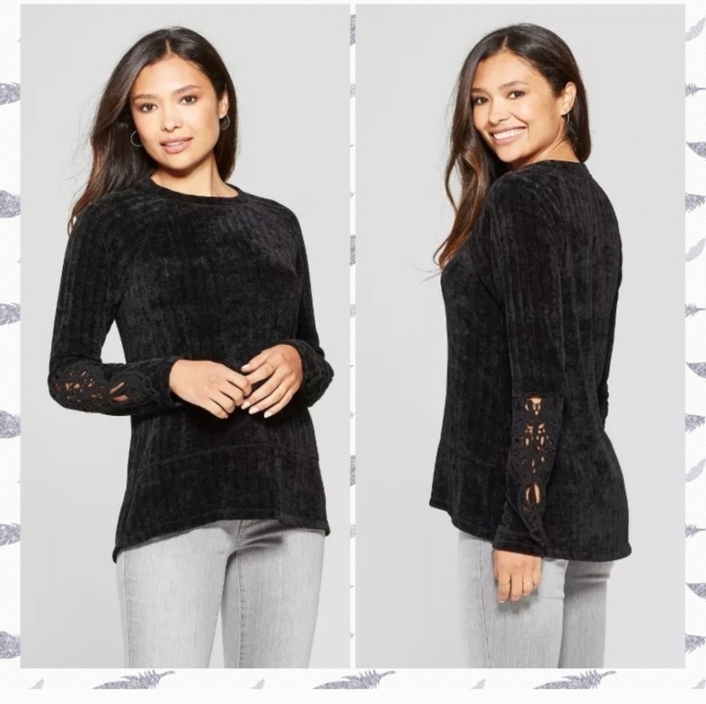Knox Rose Long Sleeve Chenille Sweater Size Medium
